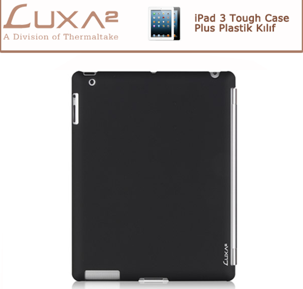 LUXA2 iPad 3 Tough Case Plus Plastik Kılıf - Siyah - Image 1