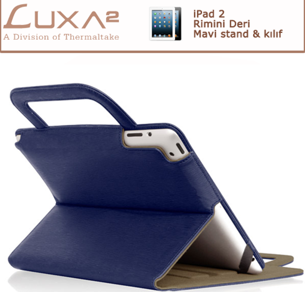 LUXA2 Rimini iPad 2/3 Deri Kılıf/Stand - Mavi - Image 1