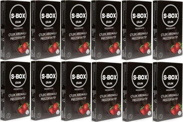 S-Box Kondom Çilek Aromalı Prezervatif 12 Li 12 Paket (144 Adet) - Image 1