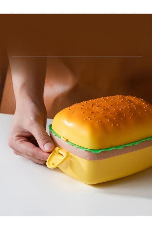 Dikdörtgen Hamburger Beslenme Kutusu Yemek Kuruyemiş Salata Saklama Kabı Okul Menü Çocuk Çantası - Image 1
