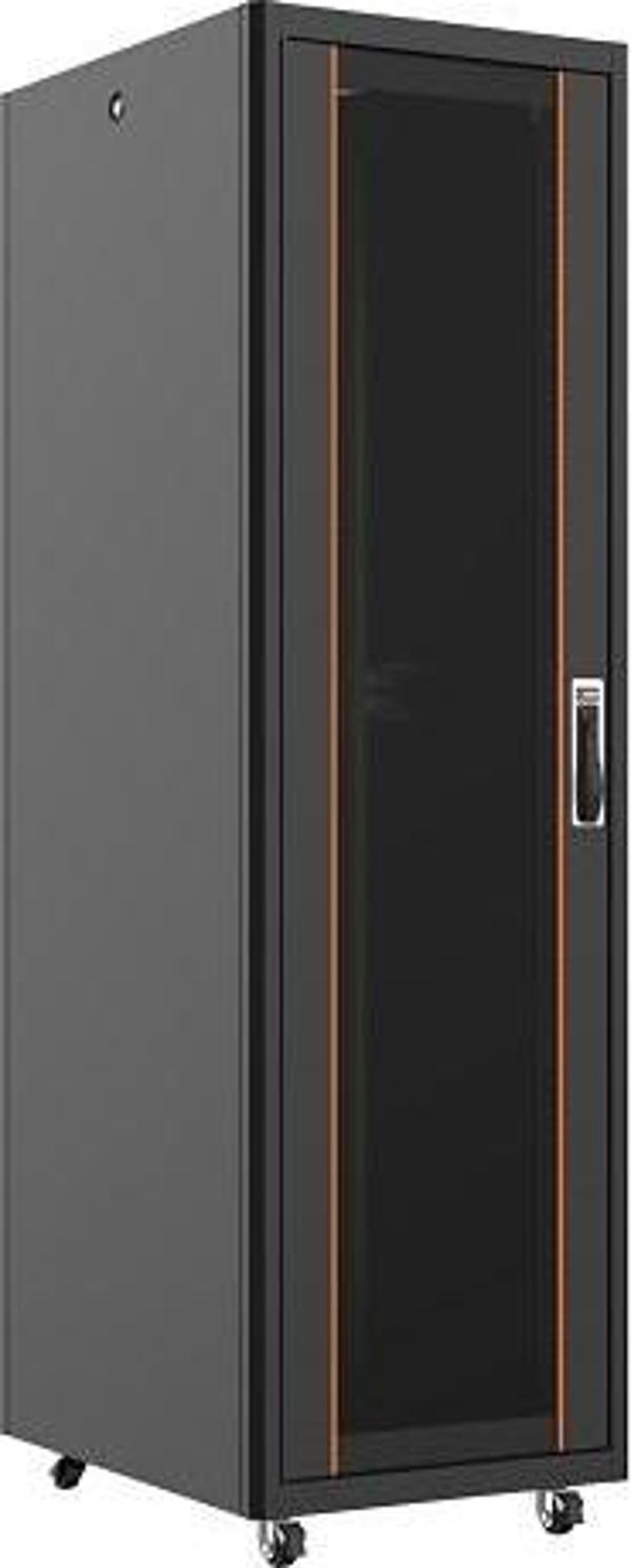AGER 36U 600x800mm Dikili Tip Siyah Kabinet Vega AG-VB36U6080S1 Cam Kapak - Image 1