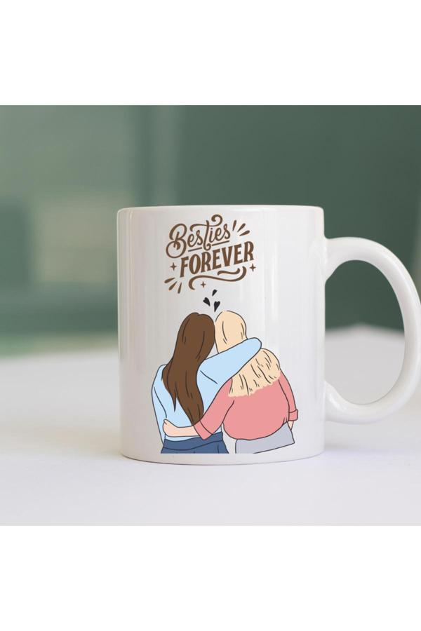 Kubdekor Besties Forever Arkadaşa Özel Kupa En yakın Arkadaşa Hediye Kupa - Image 1
