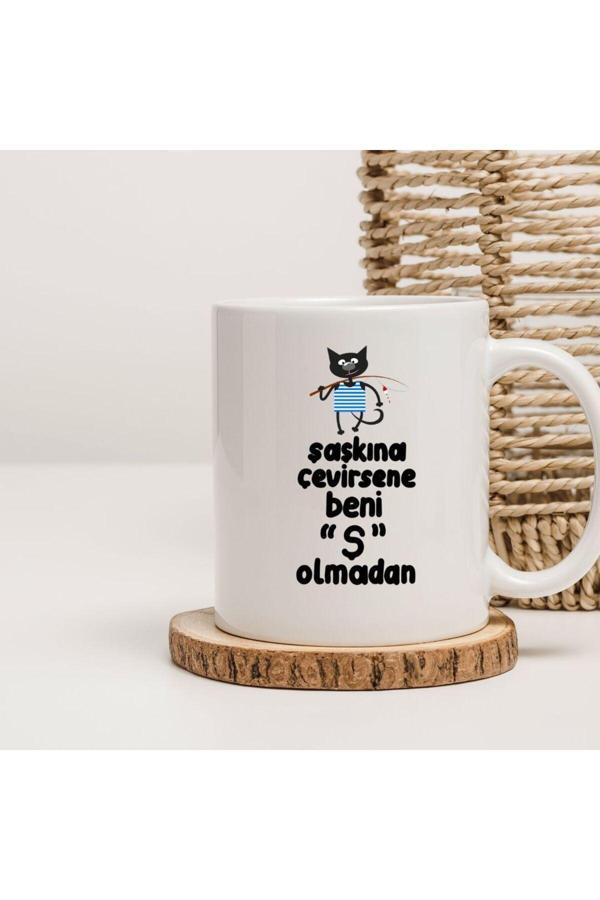 Kubdekor Şaşkına Çevirsene Beni ''Ş'' Olmadan yazılı Baskı İllüstrasyon Kupa Bardak - Image 1