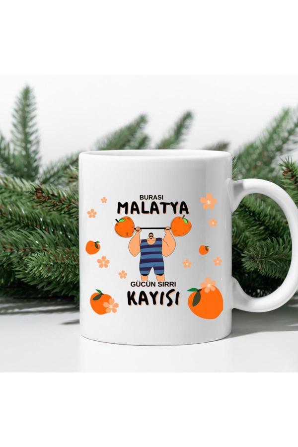 Kubdekor Burası Malatya Gücün Sırrı Kayısı Yazılı Baskılı Kupa Bardak Memleket Kupa Serisi - Image 1