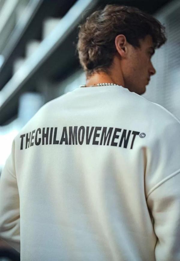 Kışlık Bisiklet Yaka Oversize Baskılı SweatShirt - Beyaz - Image 1