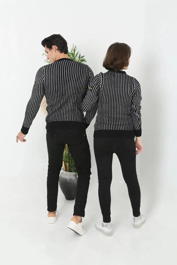 Erkek Bisiklet Yaka Yün Örmeli Triko Kazak - Siyah - Image 1