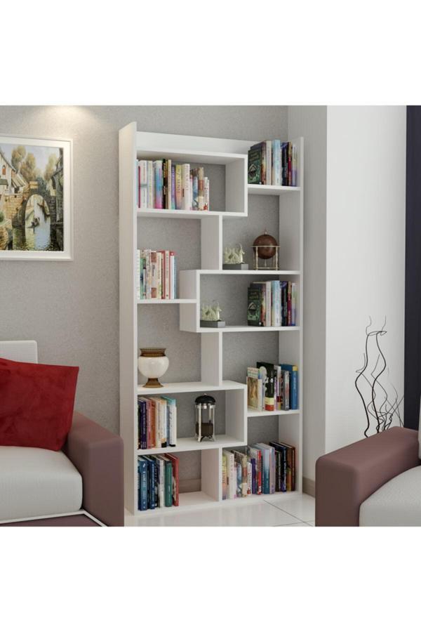 Rsy Dizayn Derin Beyaz Mdf Kitaplık - Image 1