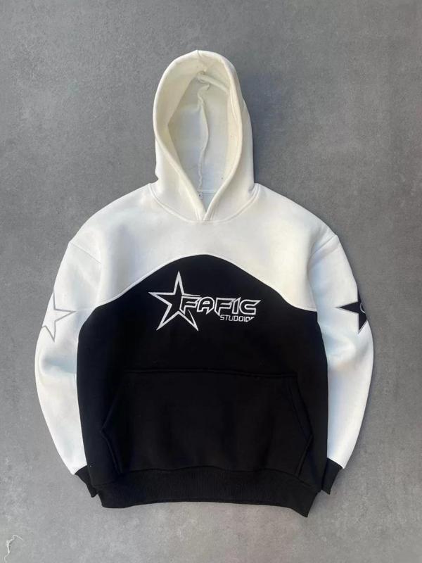 Parçalı Nakış İşlemelı Kapüşonlu SweatShirt - Beyaz - Image 1