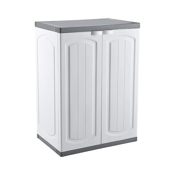 Omnipazar CLK-805 Plastik 2 Kapaklı Çok Amaçlı Banyo Dolabı Demonte Beyaz - Image 1