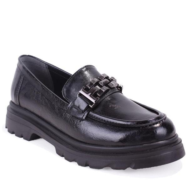 Dagoster DZA07-90801 Siyah Rugan Günlük Loafer  Kadın Ayakkabı - Image 1