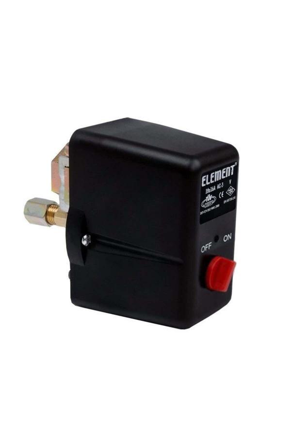 Element Kompresör Basınç Şalteri 1-6 Bar Tahliyeli Üç Yollu On/off Monofaze 1/2 Bağlantılı - Image 1