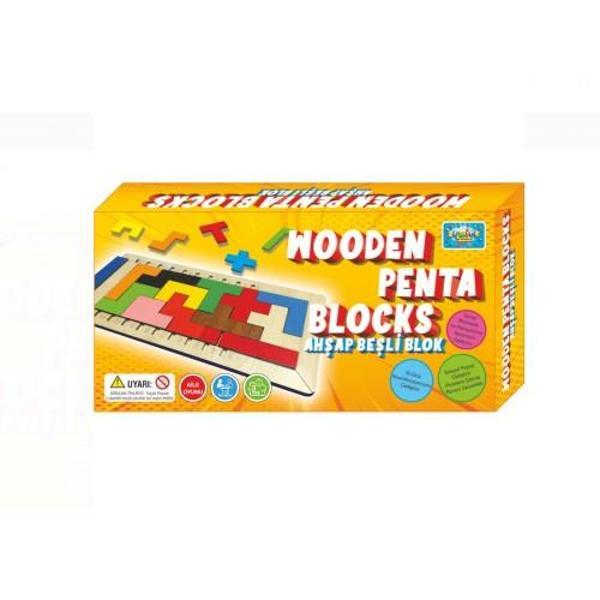 Ahşap Beşli Blok Oyunu - Image 1