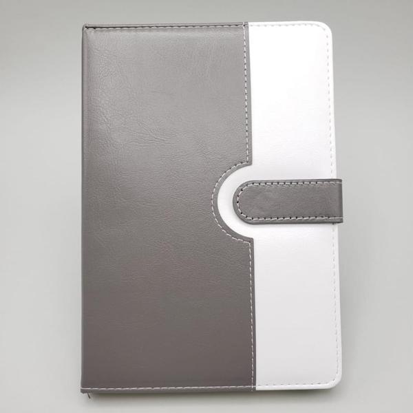 Çizgili Termo Deri Defter Gri - Image 1