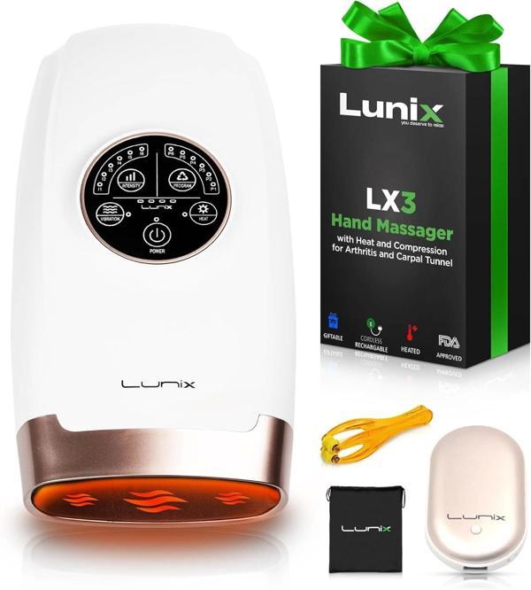 Lunix LX3 Kablosuz El Masaj Aleti, Isı ve Kompresyon Özellikli - Beyaz - Image 1
