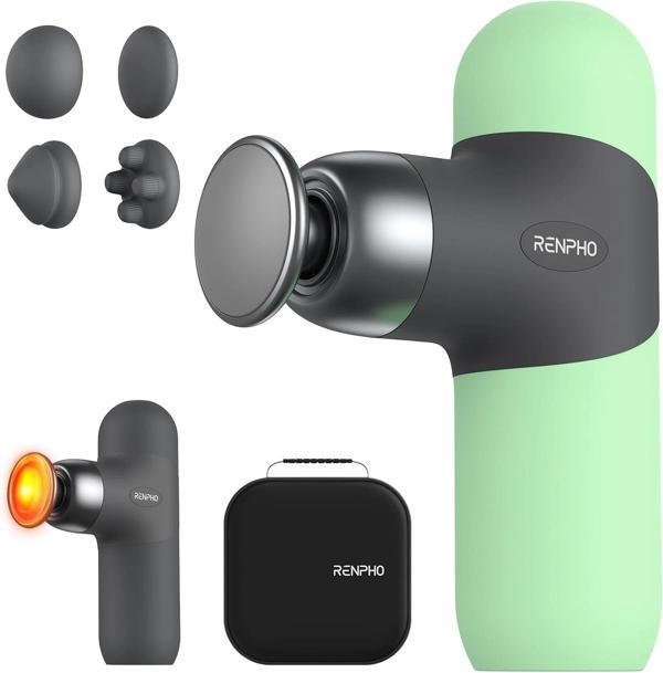 RENPHO Mini Isıtmalı Termal Masaj Cihazı, Derin Doku Perküsyon - Nane Aroma - Image 1