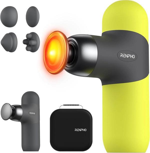 RENPHO Mini Isıtmalı Termal Masaj Cihazı, Derin Doku Perküsyon - Neon Yeşili - Image 1