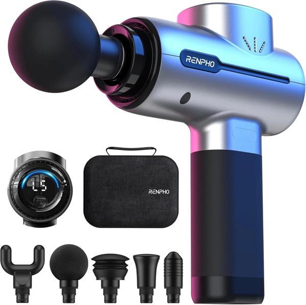 RENPHO Sırt ve Boyun İçin Taşınabilir Perküsyon Masaj Aleti - Gümüş - Image 1