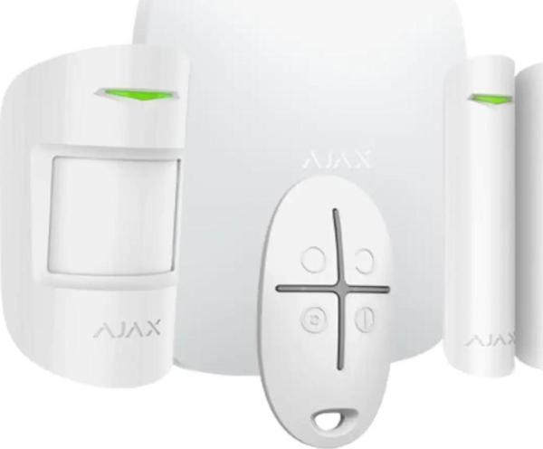 AJAX Hub Kit / StarterKitHub 9bölgeli (Zon) GSM+GPRS Kablosuz Alarm Seti KeyPad YOK BEYAZ - Image 1