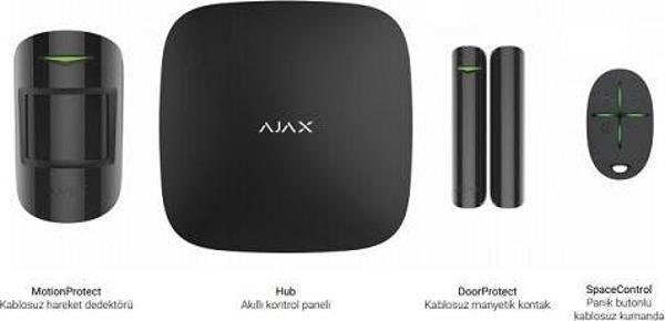 AJAX Hub kit/StarterKit Plus 25 Bölge GSM+GPRS Kablosuz Alarm Seti KeyPad YOK SİYAH - Image 1