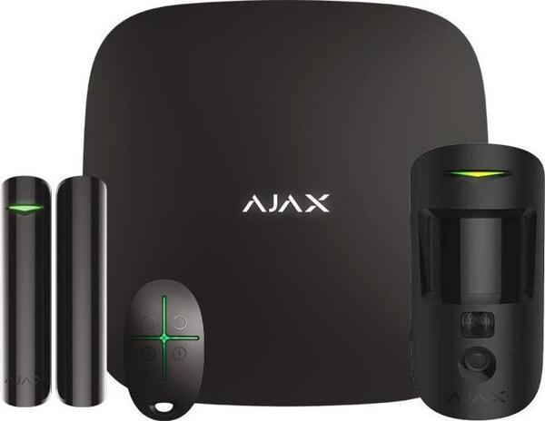 AJAX Hub Kit/StarterKitHub Cam 9bölgeli (Zon) GSM+GPRS Kablosuz Alarm Seti KeyPad YOK SİYAH - Image 1