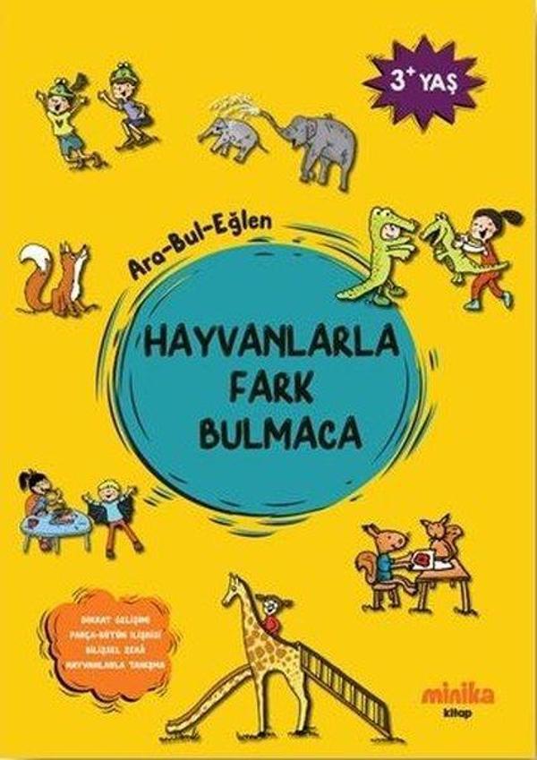 Hayvanlarla Fark Bulmaca Ara - Bul - Eğlen 3+Yaş - Minika Kitap - Image 1