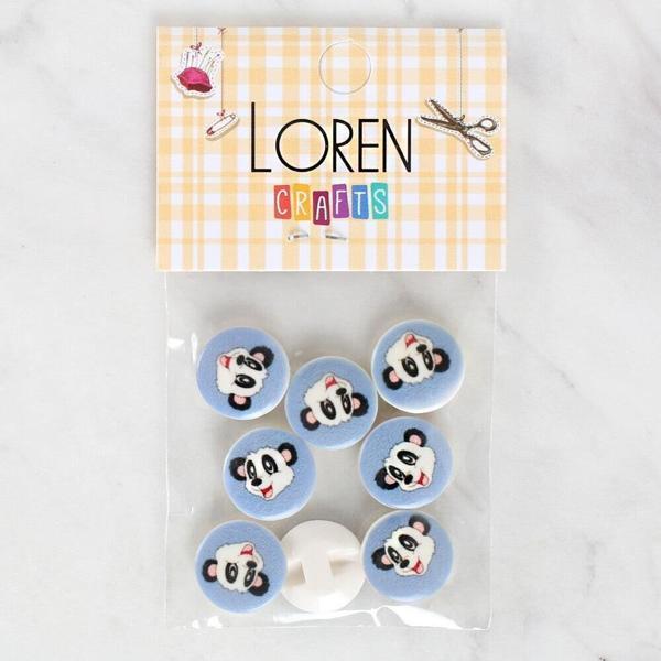 Loren Crafts 8'li Panda Düğme - 1239 - Image 1