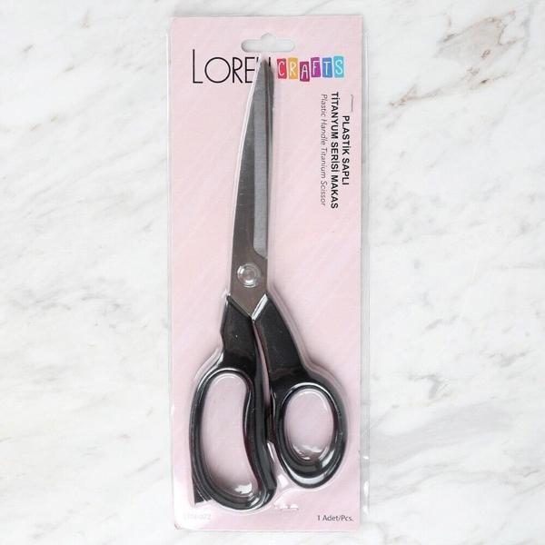 Loren Crafts Plastik Saplı Titanyum Makas Siyah LR - Image 1