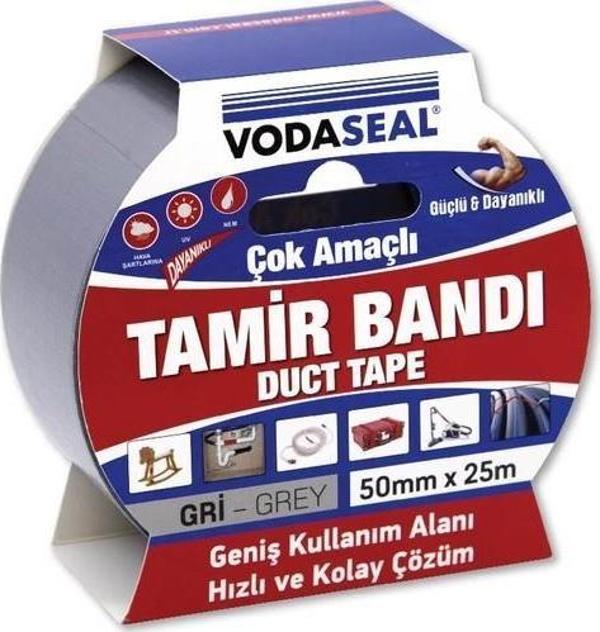 Vodaseal Tamir Bandı 50mmX25m Gri Bant - Image 1