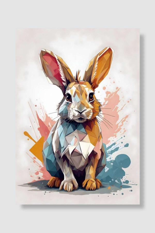 Kubdekor Sevimli Tavşan Çocuk Odası Poster Yüksek Kalite Çocuk Odası Dekoratif Duvar Poster - Image 1