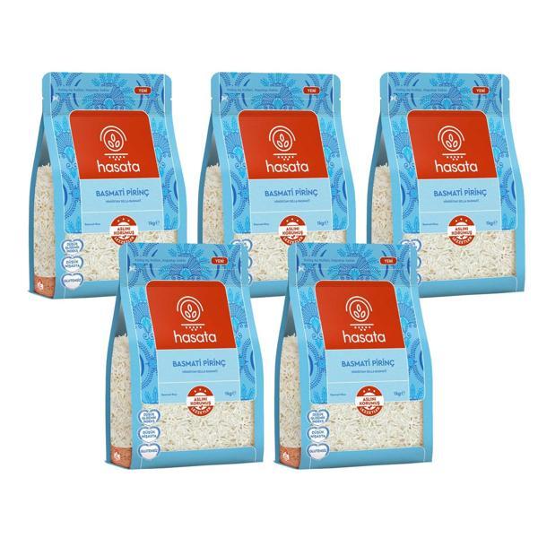 Hasata Basmati Pirinç 1 kg x 5 Adet - Image 1