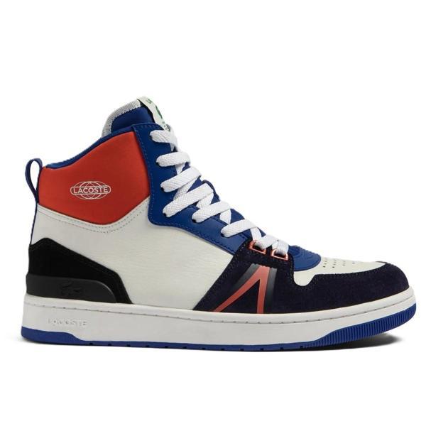 Lacoste L001 Mid Leather Mens Sneaker Hakiki Deri Bilekli Erkek Günlük Spor Ayakkabı Beyaz - Image 1