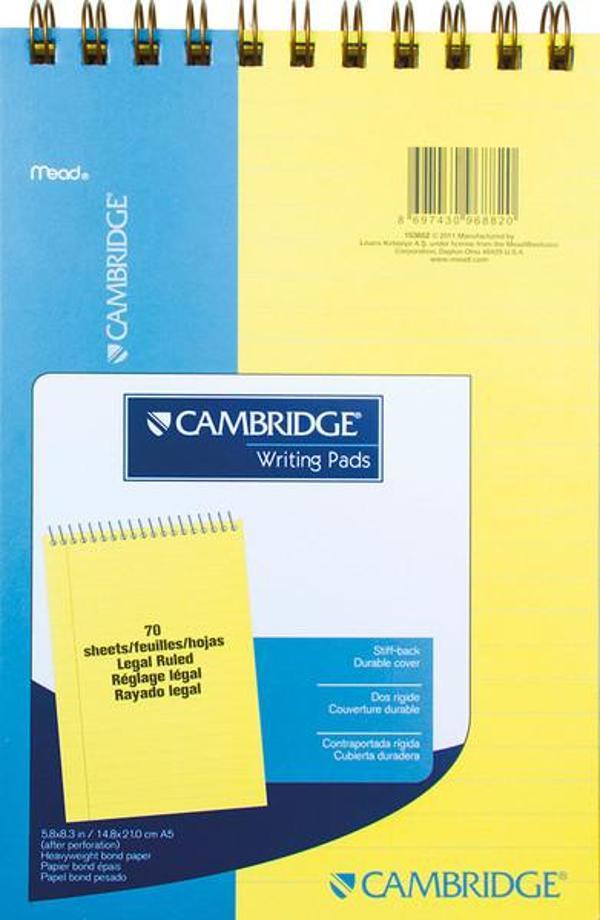Mead A5 Sari Çizgili 70 yaprak153852 Cambridge - Image 1