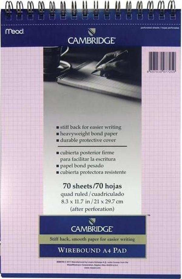 Mead A4 Pembe 70 Yaprak Kareli M 259418 Cambridge - Image 1