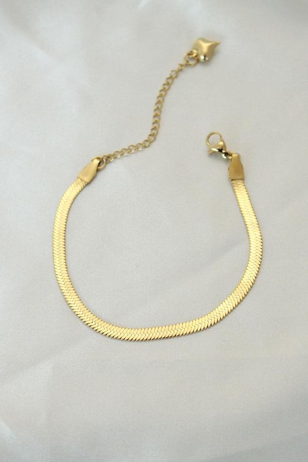 316L Çelik Gold Renk İtalyan Zincirli Bileklik - Image 1