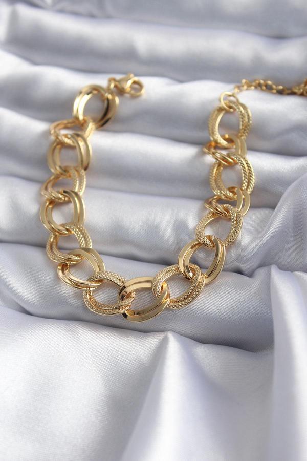 316L Çelik Gold Renk Samanyolu Model Kadın Bileklik - Image 1