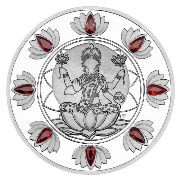 AgaKulche Diwali Festivali Kristal Taşlı Gümüş Sikke Coin - Image 1