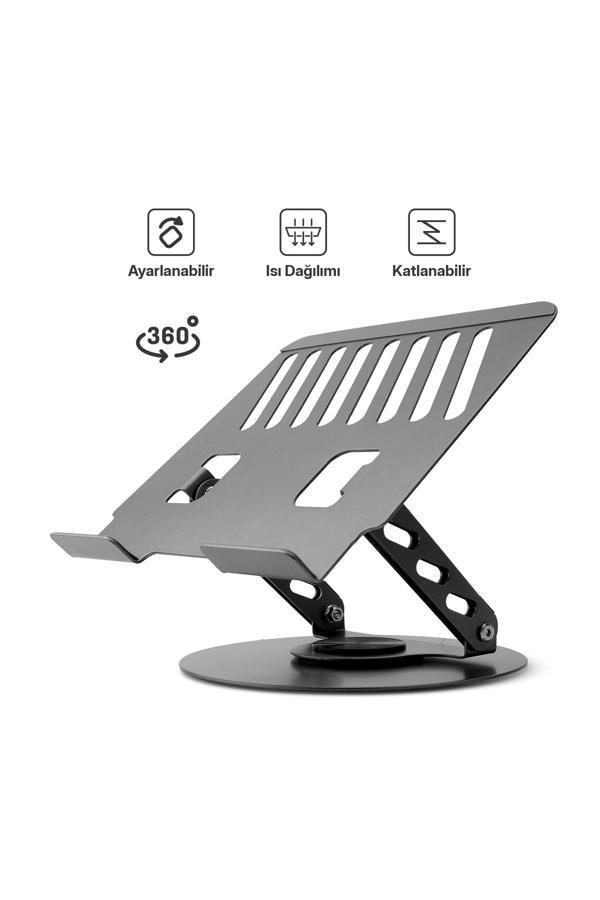 Karbon Çelik Metal Laptop Standı – Ayarlanabilir, Isı Dağıtımlı 11"-17" XR99 - Image 1