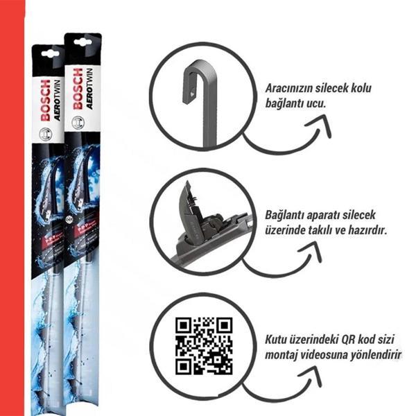 Renault Kango Ön Silecek Takımı 2008-2021 Uyumlu | Aerotwin Retrofit Serisi | 2'li Set | - Image 1