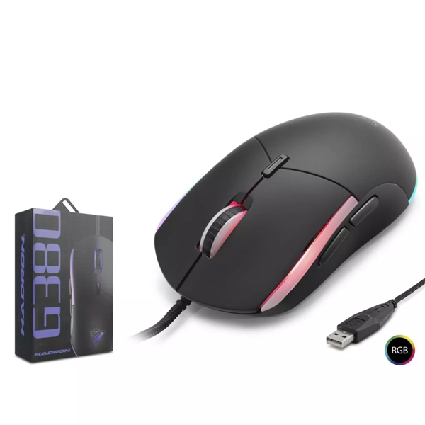 Hadron G380 Kablolu Oyuncu Mouse Rgb 3600Dpi Siyah - Image 1