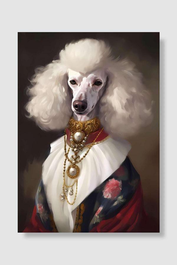 Kubdekor Poodle Dog Petite Popart Poster Dekoratif Modern Sanatsal Duvar Poster - Image 1