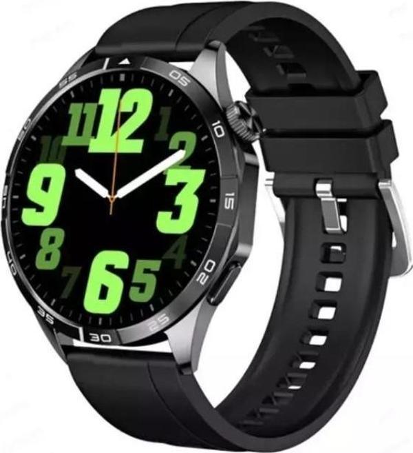 Schitec Watch Gt4 Amoled Ekran Android İos Harmonyos Uyumlu 3 Kordonlu Akıllı Saat Siyah - Image 1