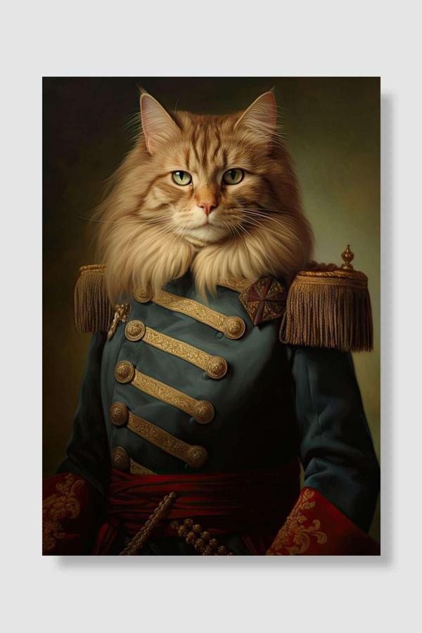 Kubdekor Renaissance cat portrait Popart Poster Dekoratif Modern Sanatsal Duvar Poster - Image 1