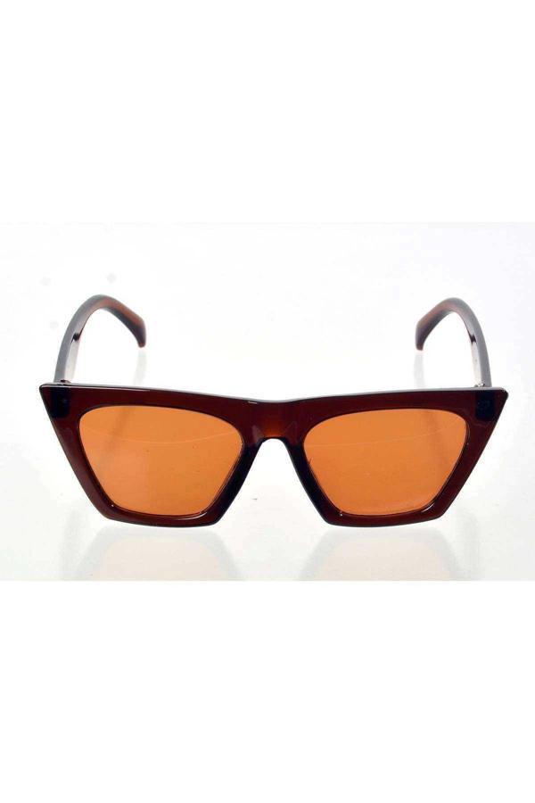 Kahverengi Çerçeve Cat Eye Kadın Güneş Gözlüğü - Moda Gözlük - Image 1