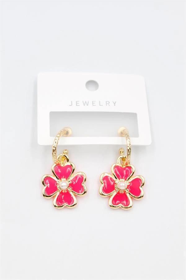 Çiçek Küpe - Pembe - Image 1