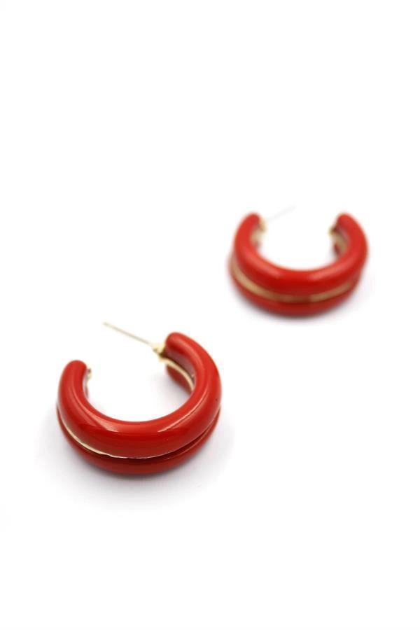 Halka Küpe - Kırmızı - Image 1