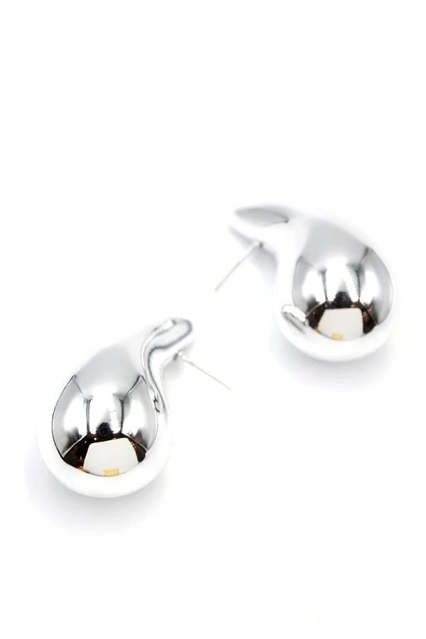 Büyük Boy Damla Küpe - Gümüş - Image 1