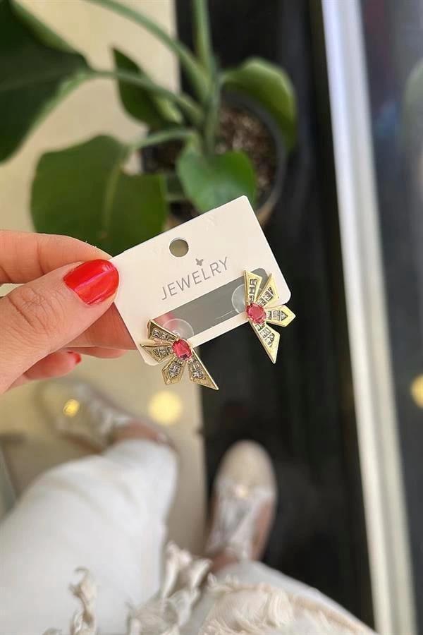 Çiçek Küpe - Pembe - Image 1