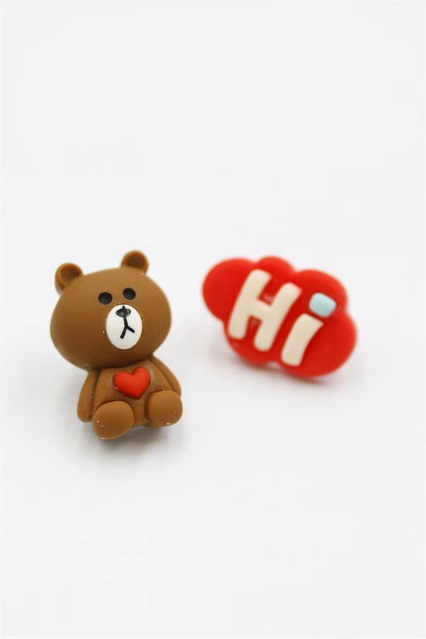 Ayıcık Hamur Küpe - ÇOK RENKLİ - Image 1