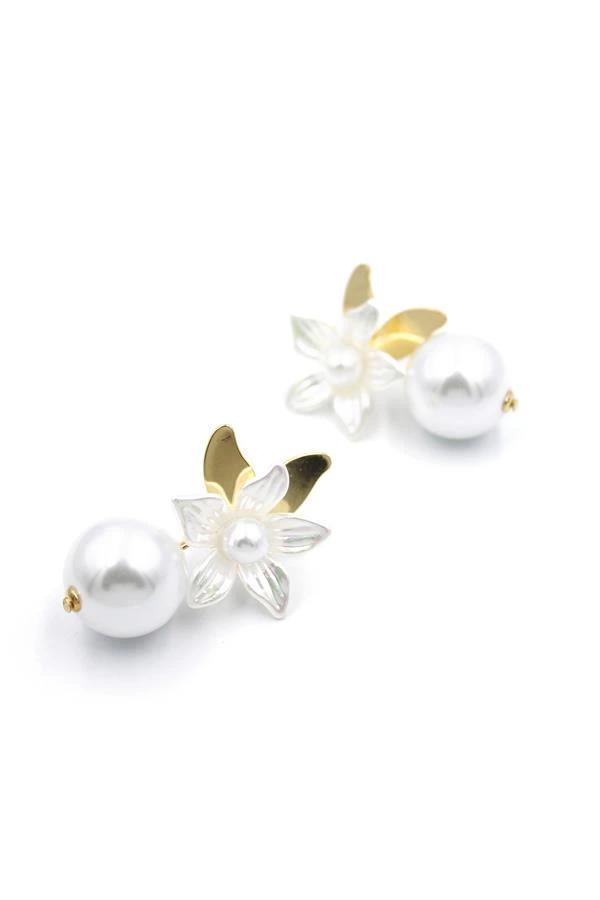 İncili Küpe - Beyaz - Image 1