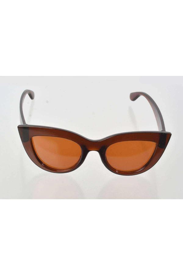 Kahverengi Çerçeve Cat Eye Kadın Güneş Gözlüğü - Moda Gözlük - Image 1